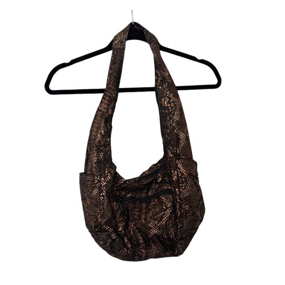 Bags by Pinky Slouchy Shoulder Bag Hobo Snakeskin Brown Y2K - Picture 2 of 10